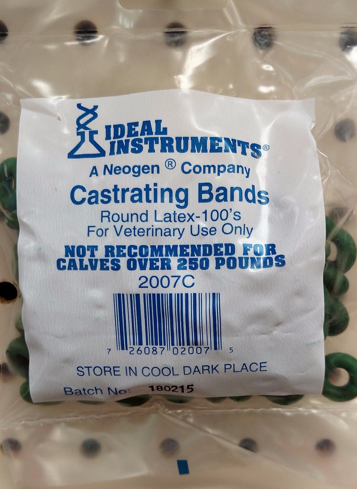 Elastrator Castrating Docking 100ct Bands Rings Calf Goat Sheep Lambs Pigs