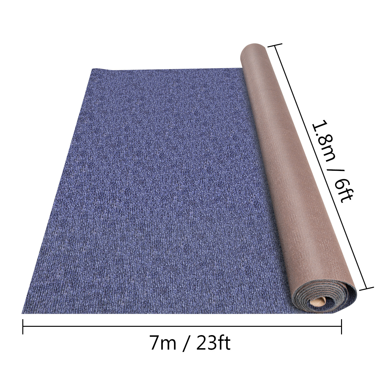 VEVOR 32oz Cut Pile Marine Outdoor Bass Boat Carpet 6x23ft Deep Blue Cutpile Rug