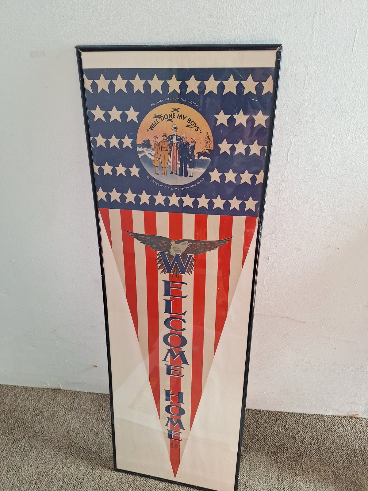 WWII poster Welcome Home 12X36 Original