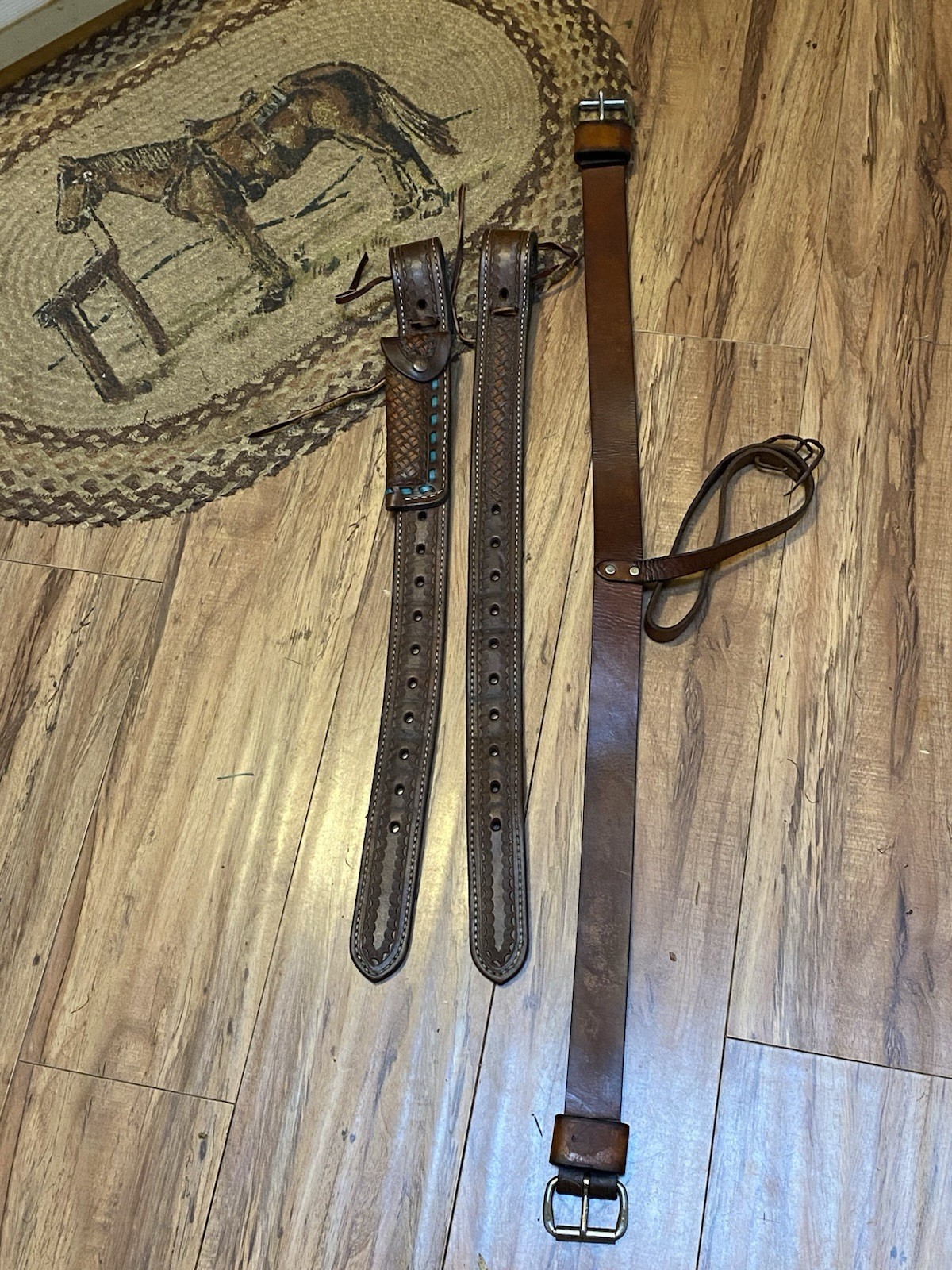 Double J Saddlery Western Saddle Back Billets + Flank Cinch BuckstitchHolder USA