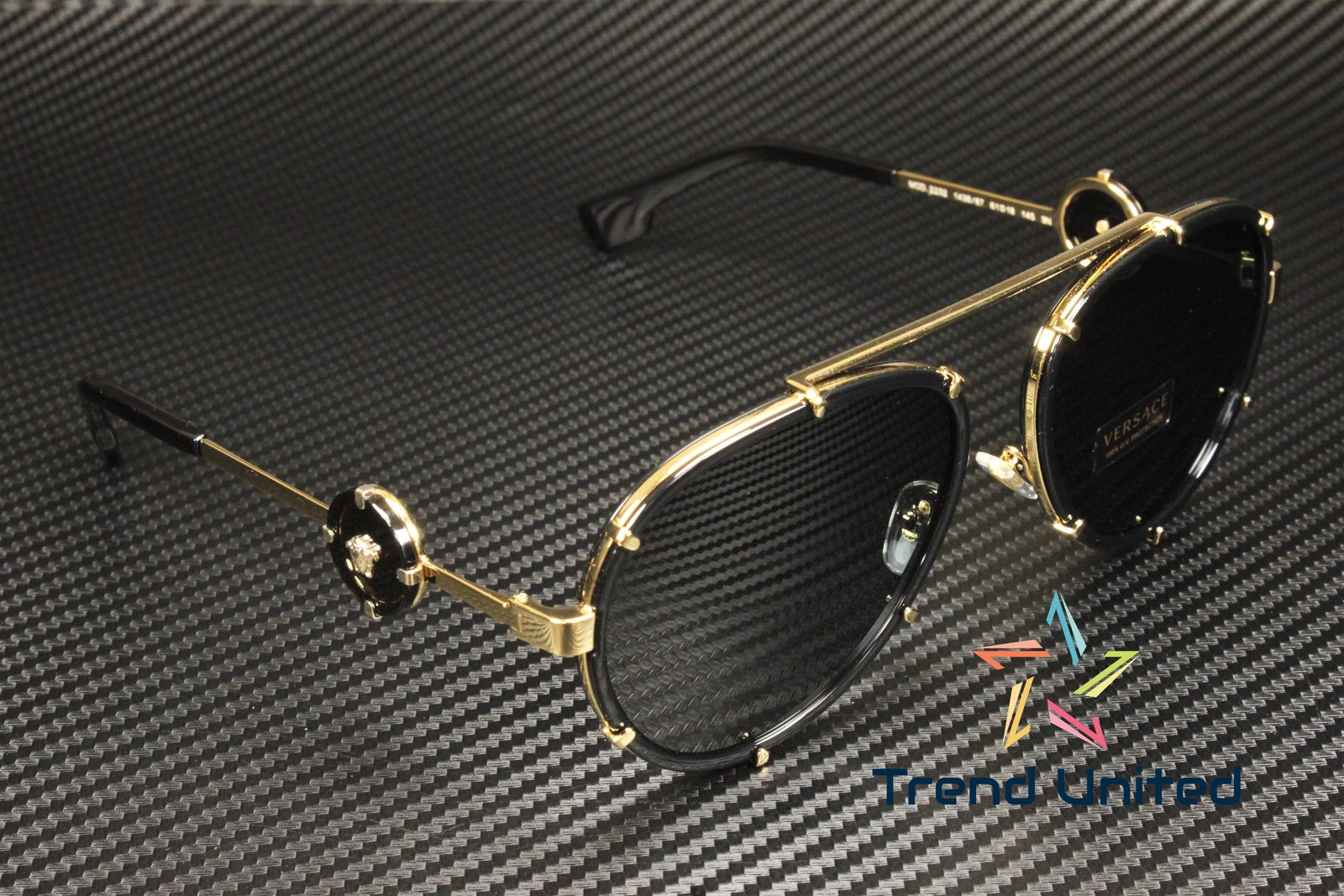 VERSACE VE2232 143887 Black Dark Grey 61 mm Women's Sunglasses