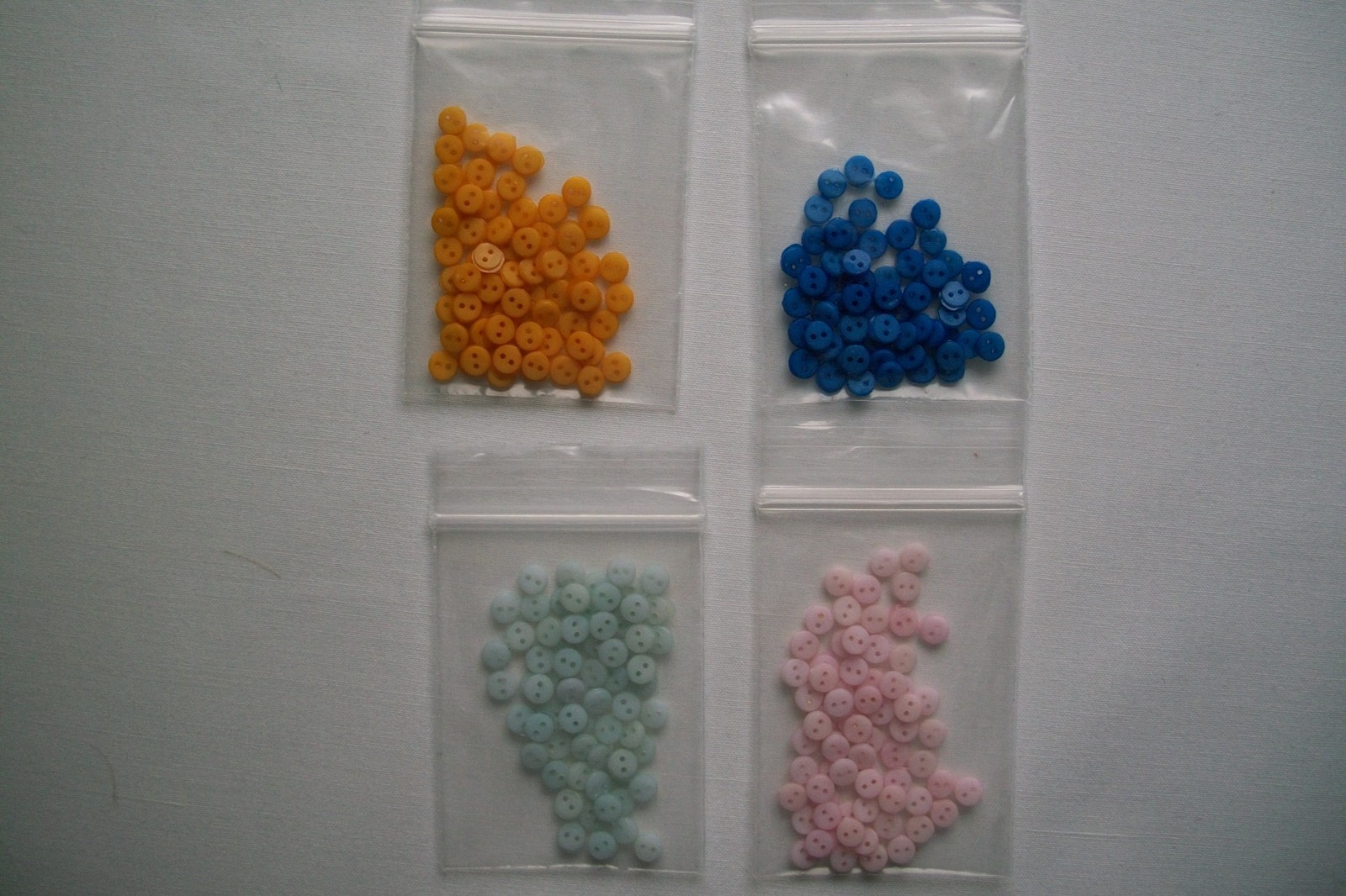 25, 50, 100 ct Micro Mini 4 mm 2 Hole Flat Buttons (Crafts, Doll Clothes, Cards)