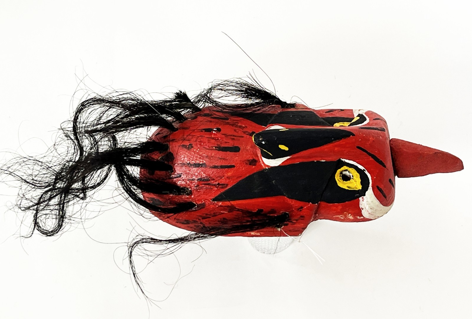 MAYO PASCOLA YAQUI FOLK ART ETHNOGRAPHIC CARVED WOOD OWL BIRD DANCE MASK SONORA