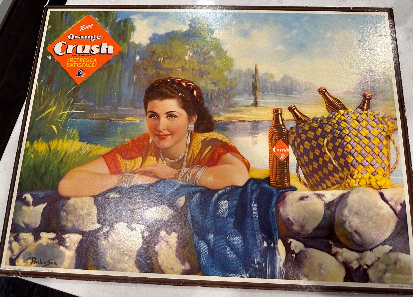 1940s Orange Crush advertising sign from Mexico