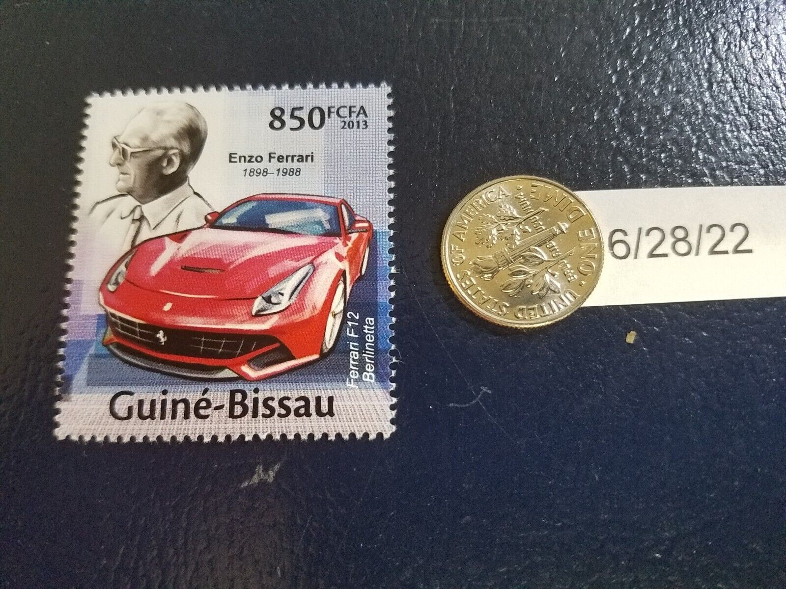 Enzo Ferrari RED Ferrari F12 Berlinetta 2013 Guine-Bissau Perforated Stamp