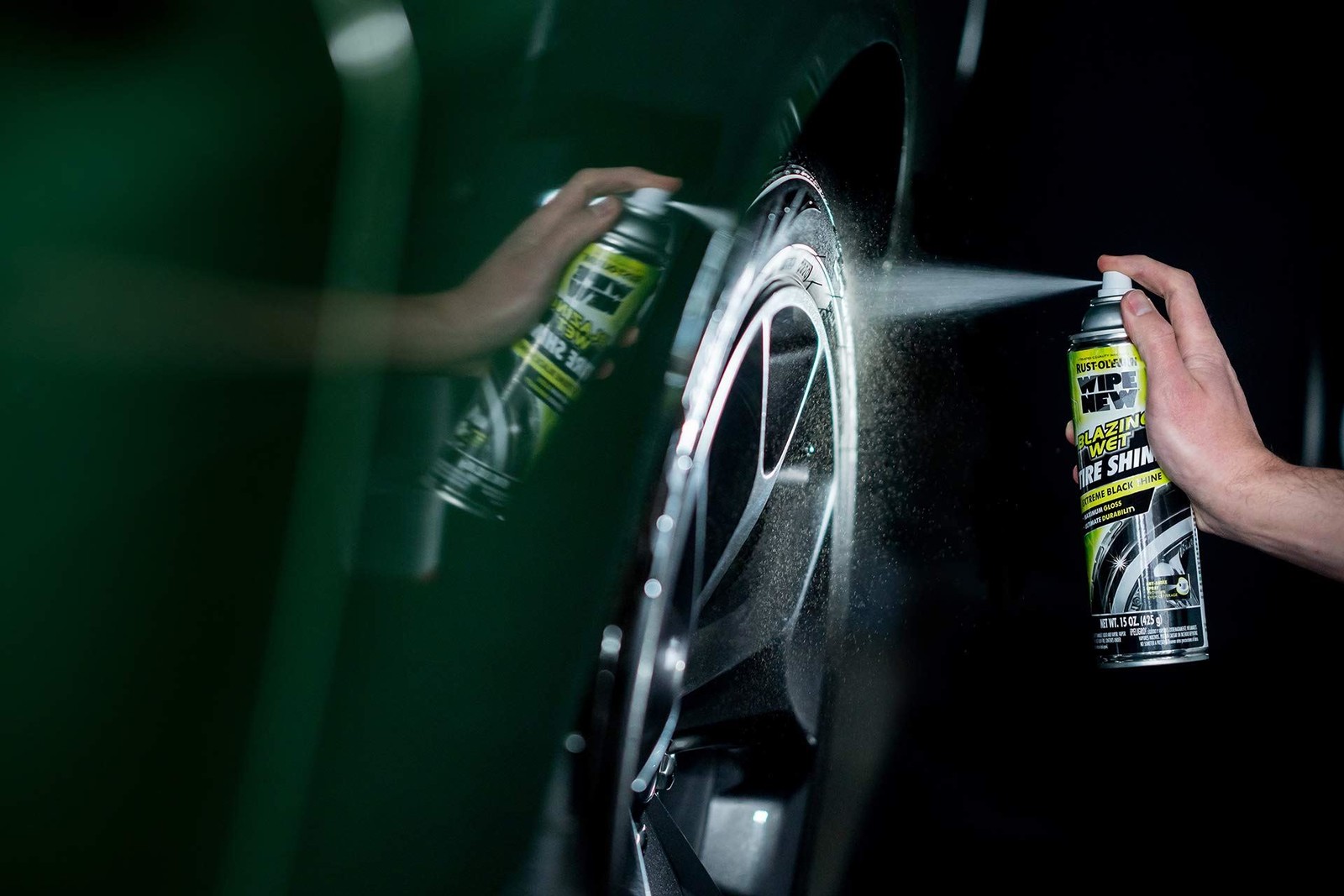 Rust-Oleum Wipe New Blazing Wet Tire Shine, Aerosol 15 Oz Black- 365324