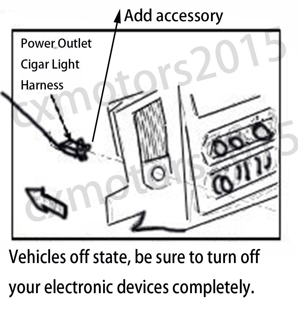 12V Car Power Adapter Cord CB Radio add on Cigar Outlet Fit Ford F150 F250 11-17