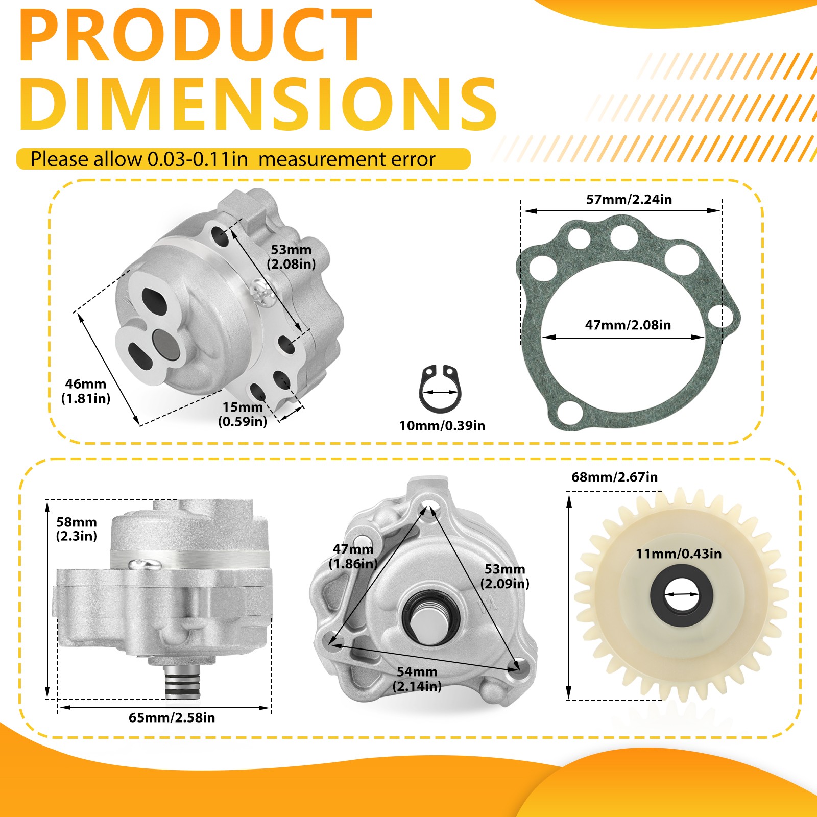 2001-2005 for Yamaha Raptor 660R YFM660R Limited Edition Oil Pump w/ Drive Gear