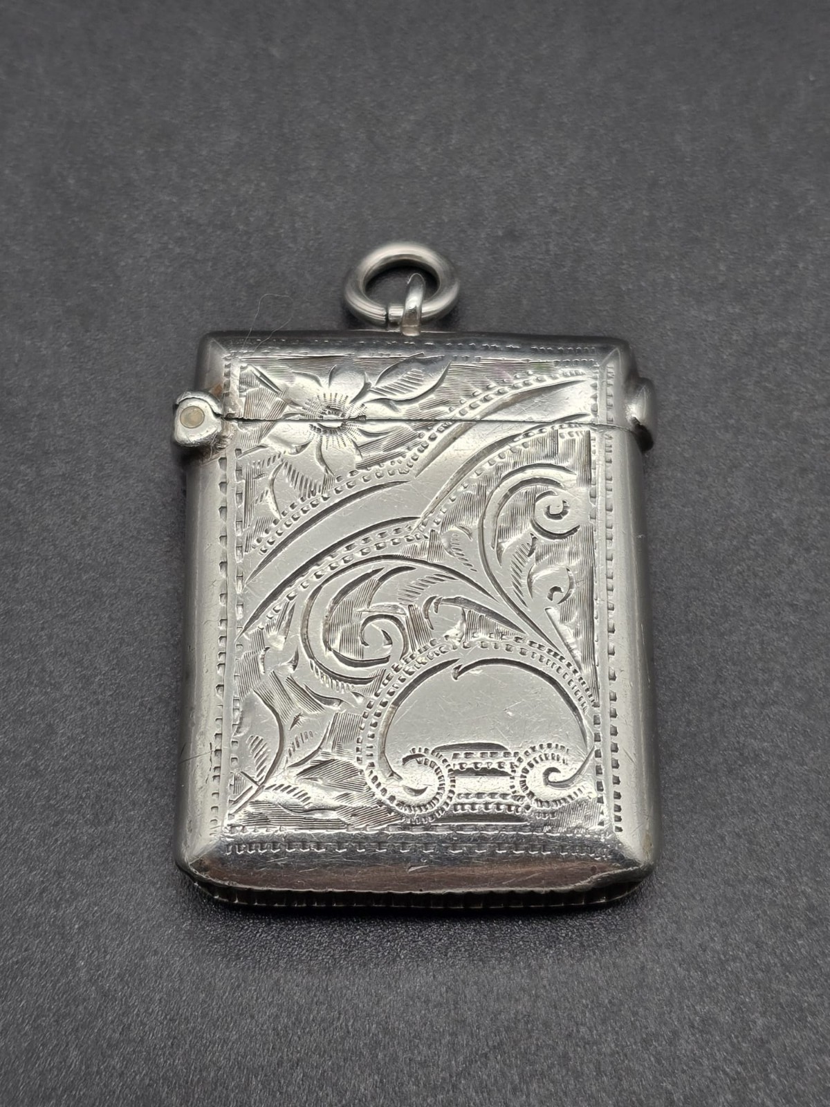 Antique Victorian Sterling Silver Vesta Case/Match Safe UK/Birmingham/1903/A.C
