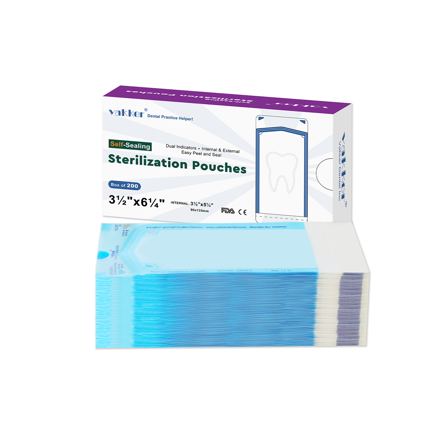 Self Sealing Sterilization Pouches Autoclave Pouch, Disposable Sterilizer Bags