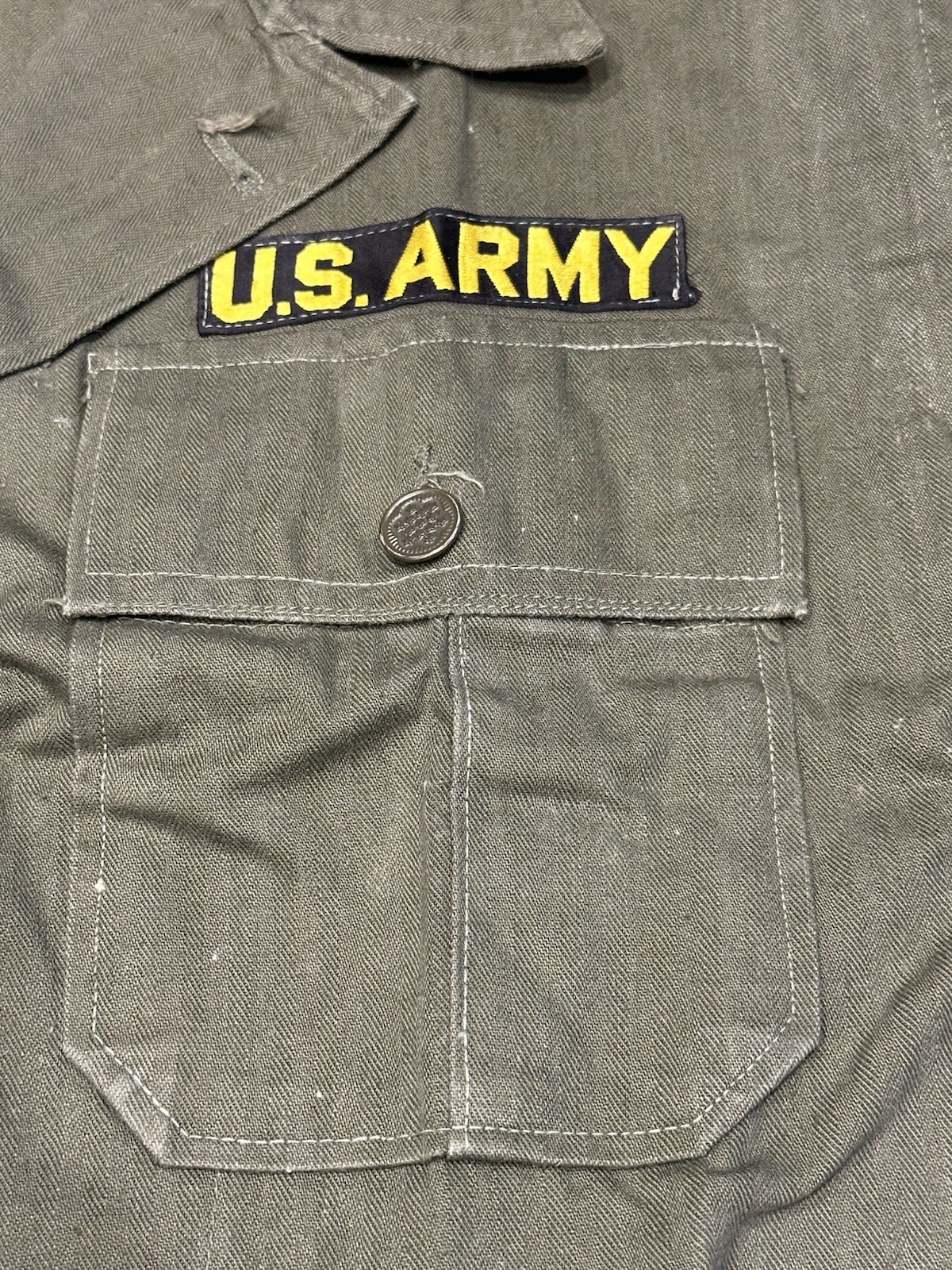 Korean War Era Fatigues HBT Herringbone Twill Shirt + Cotton OG 107 Trousers