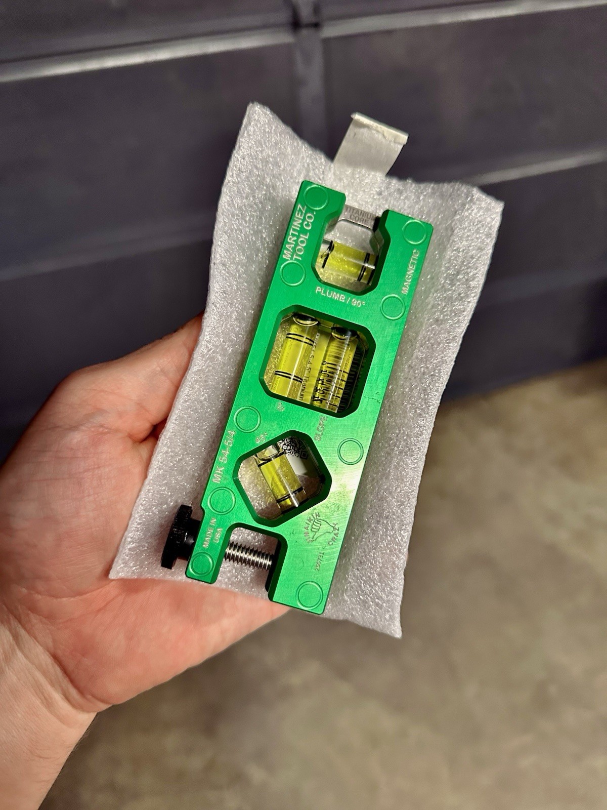 Martinez Tool Co. Titanium Core 5” Magnetic Torpedo & Conduit Level Green - USA