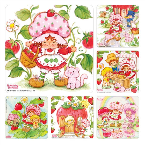 25 Strawberry Shortcake Classic Stickers, 2.5" x 2.5" each, Party Favors