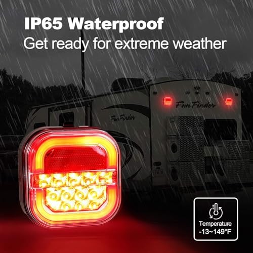 Magnetic Wireless Trailer Lights, Rechargeable LED Trailer Light for Black