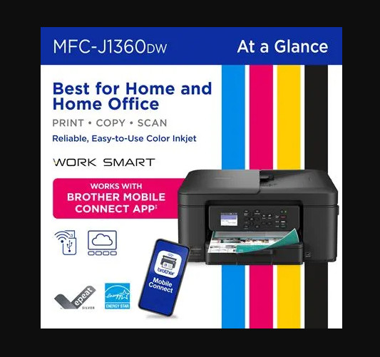MFCJ1360DW Work Smart 1360 Wireless Color Inkjet All-in-One Printer