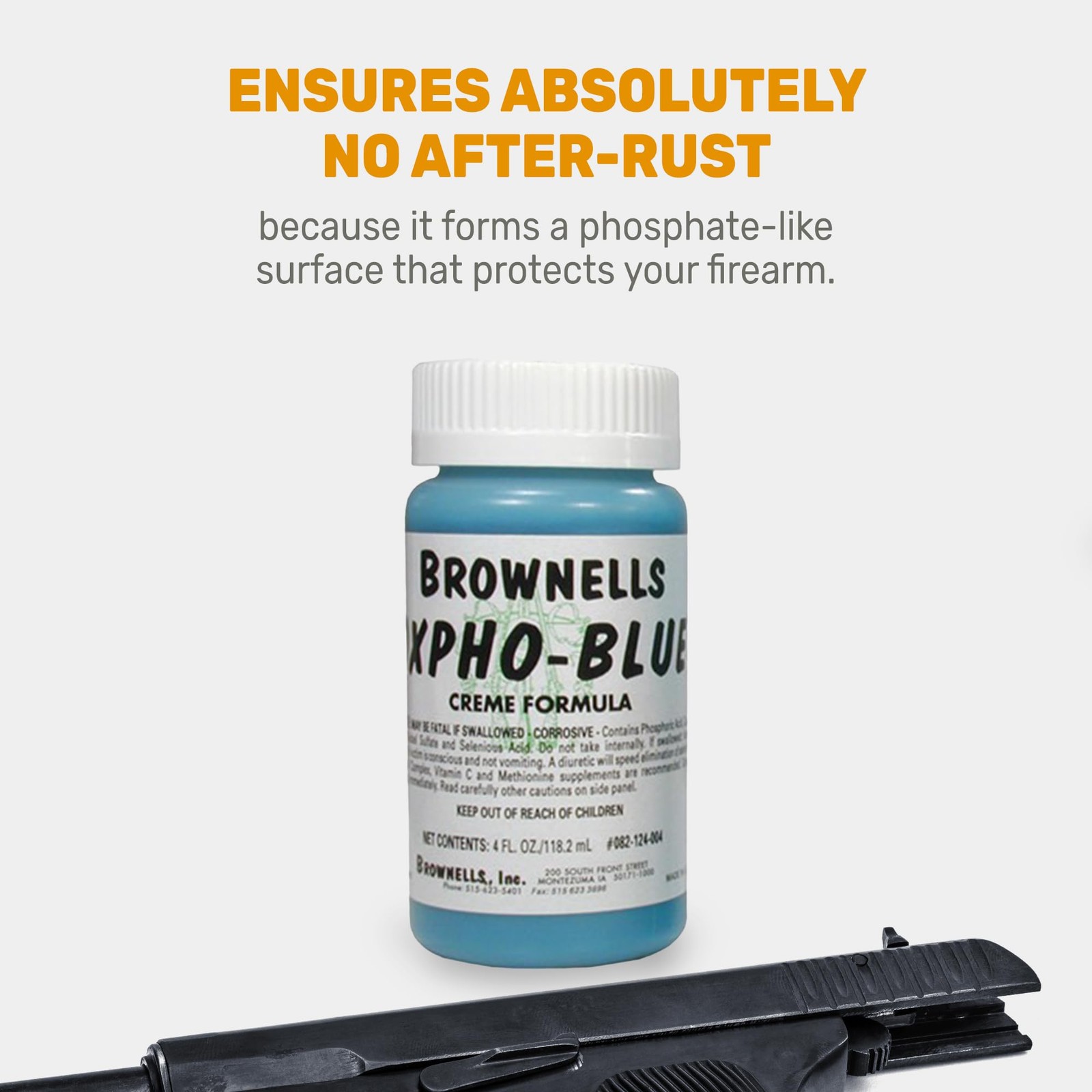 Brownells Oxpho-Blue Creme Gun Blue, Cold Bluing Solution, 4 FL Oz, Blue