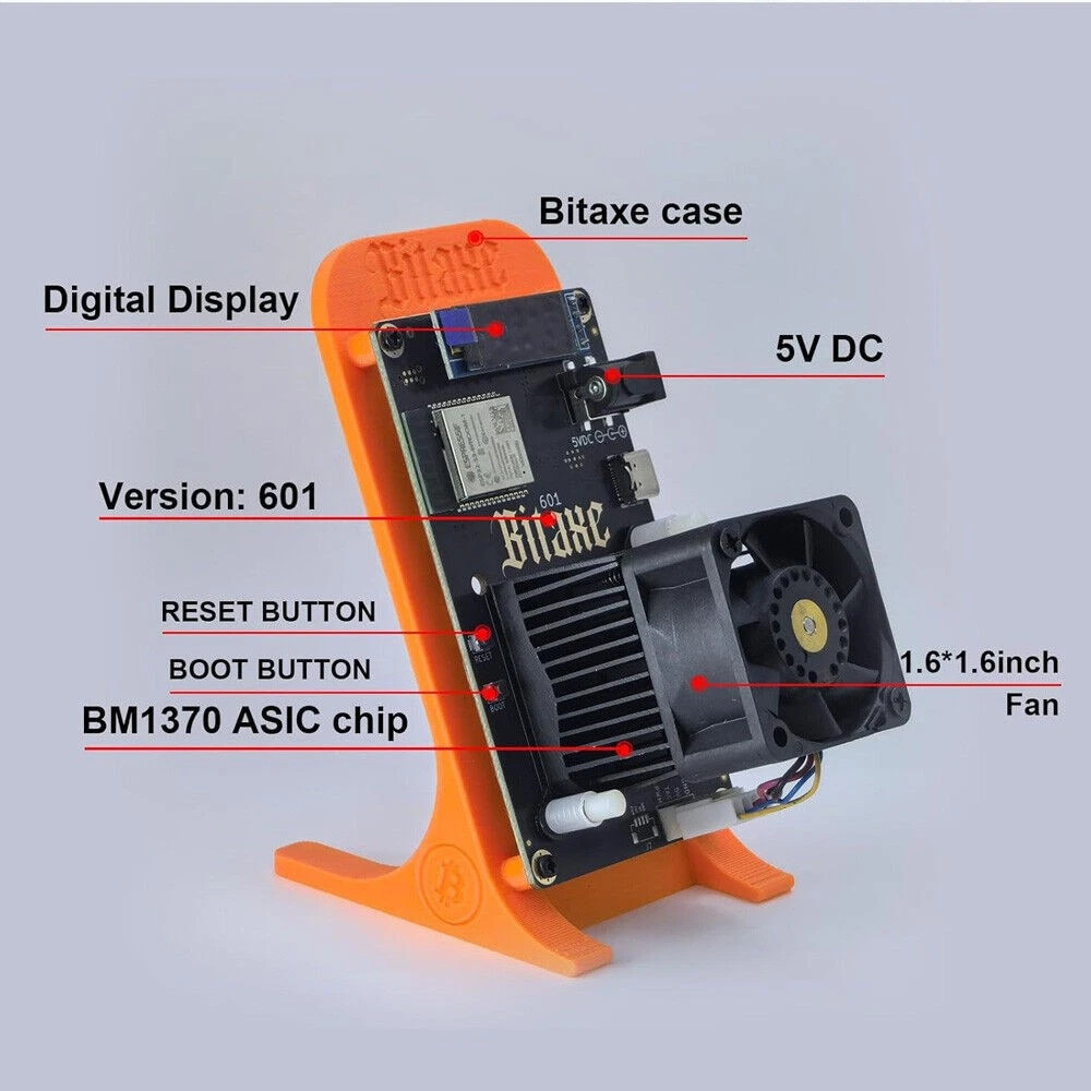 USA Open Box Bitaxe Gamma 601 1.2TH/s 2.4G WiFi 18W BTC Solo Lottery Miner BTC