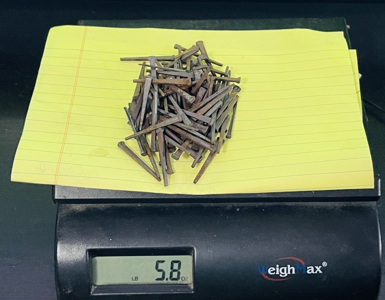 New Old Stock Antique Hand Cut Square Head Nails. 4.7 Pounds. Approximately 1300