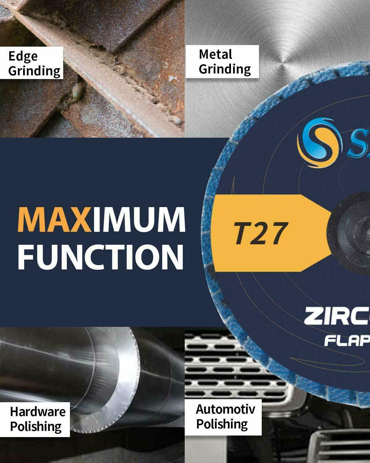 10x 2 inch Zirconia Roll Lock Die Grinder Drill Flap Disc 80 Grit Sanding Wheel