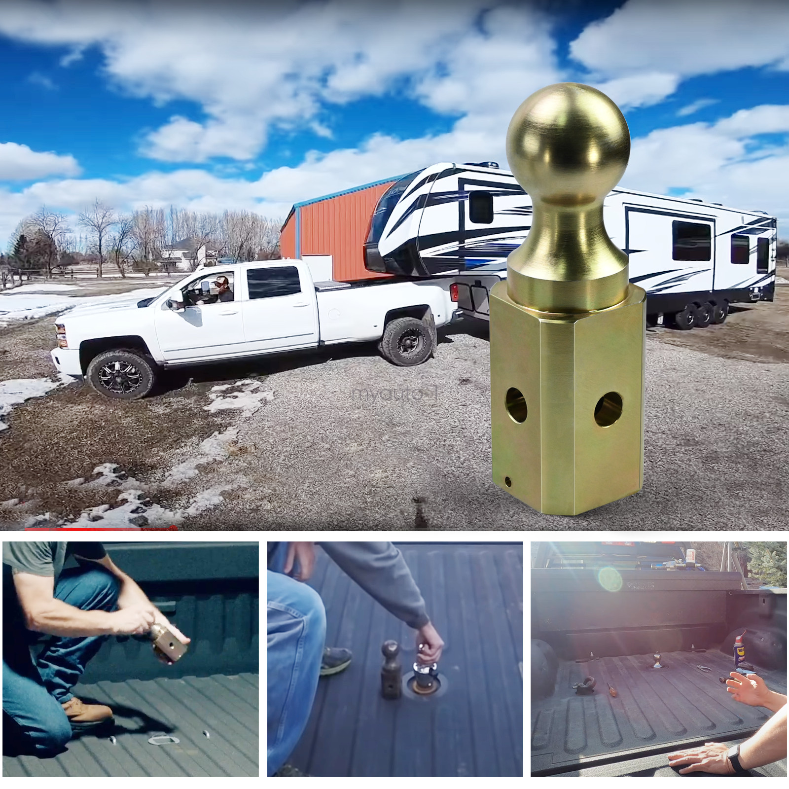 GNXA2000 Gooseneck Ball Hitch Turn Over Ball 2-5/16” fits B&W Trailer Hitches