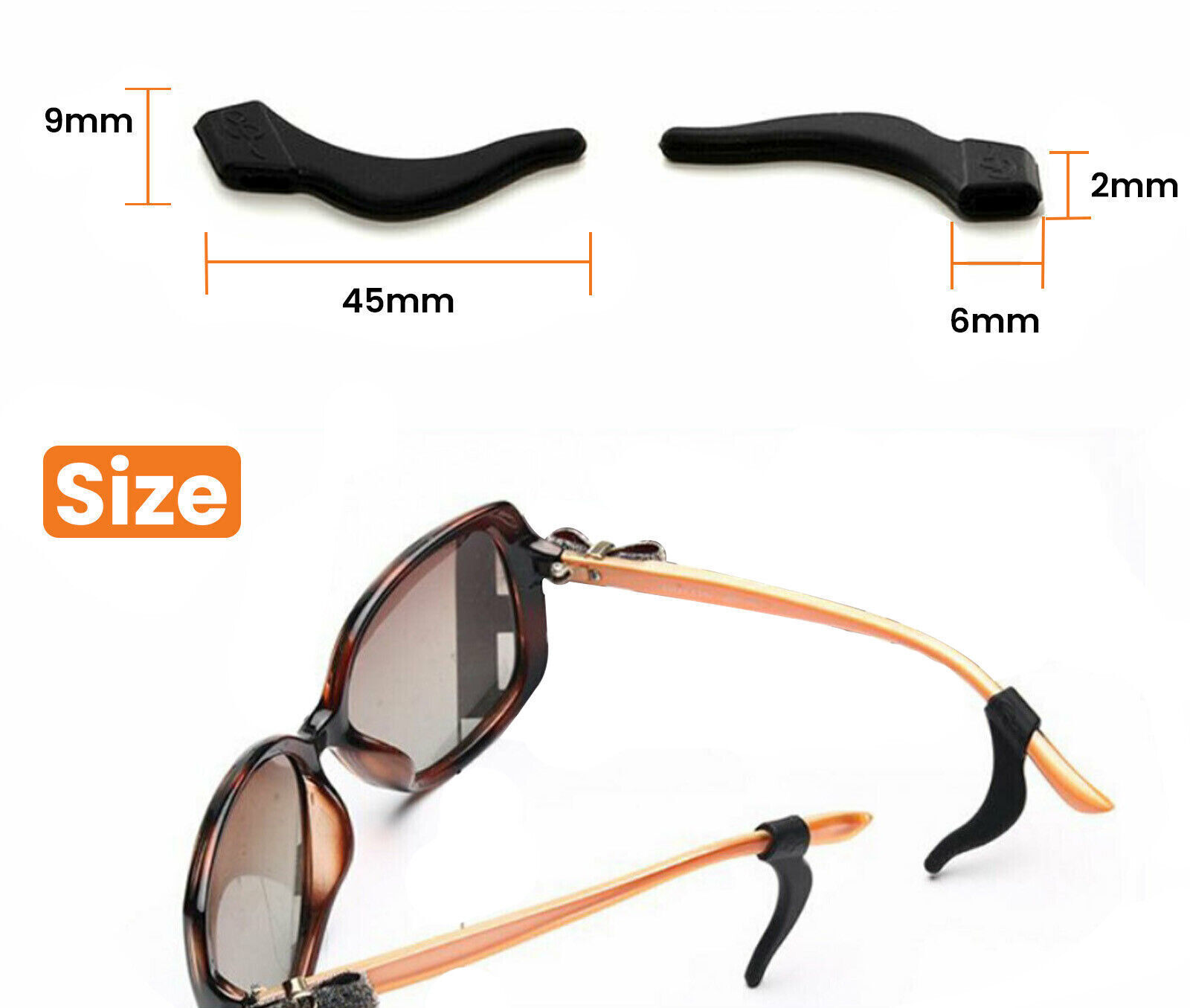 4 Pair Anti Slip Glasses Ear Hooks Tip Eyeglasses Grip Temple Holder Silicone US