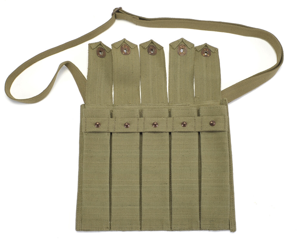 WW2 Rigger Made 5 Cell Thompson Magazine Pouch with Shoulder Strap JT&L 1944
