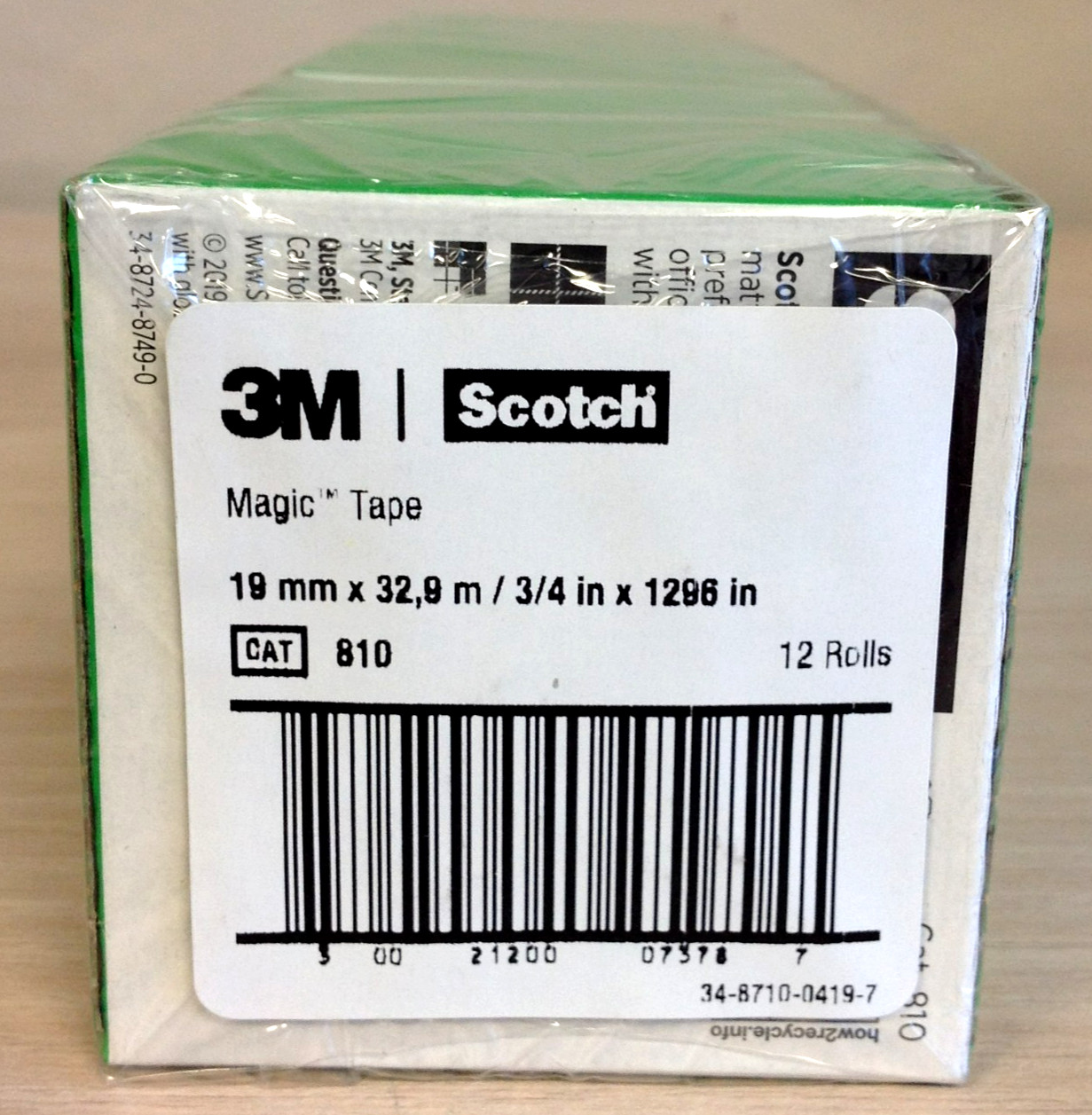Lot of 12 Scotch Magic Tape Refills 3/4 x 1296 1" Core Clear Invisible MMM81034
