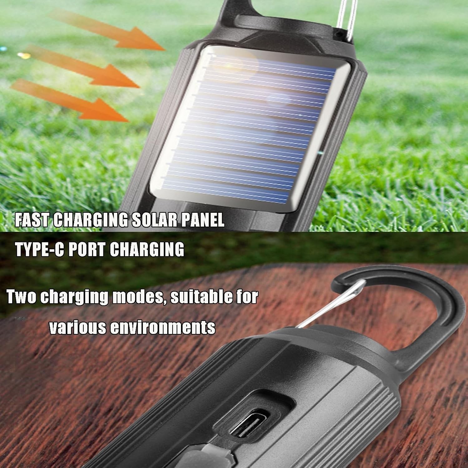 2Pcs Solar Powered Hanging LED Light Bulb Outdoor Waterproof Tent Camping Lights