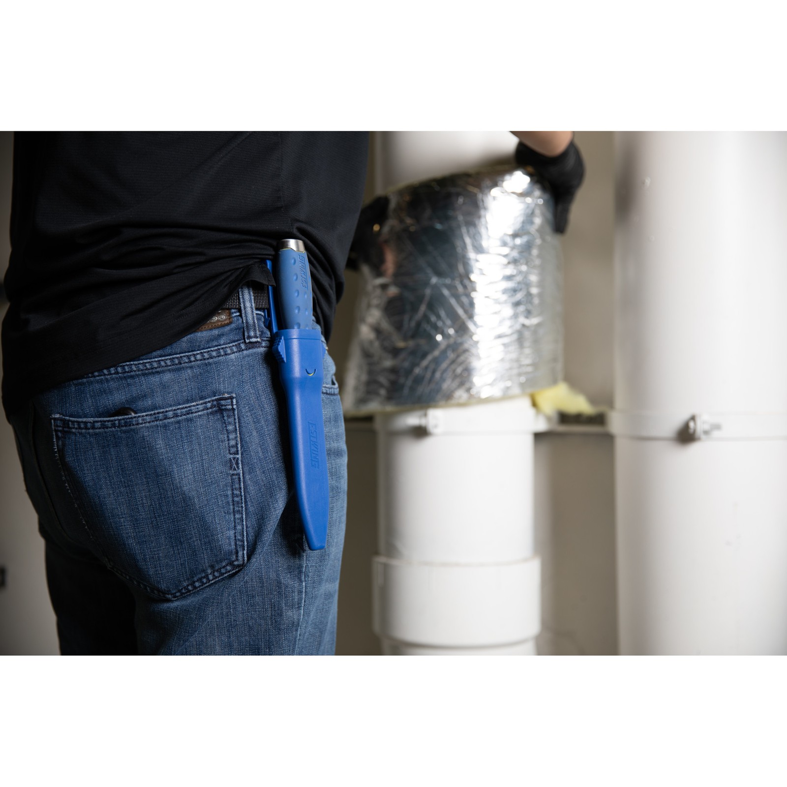 Estwing 5.5 in. Fixed Blade Double-Edged Multi-Purpose Serrated Duct Knife 42454