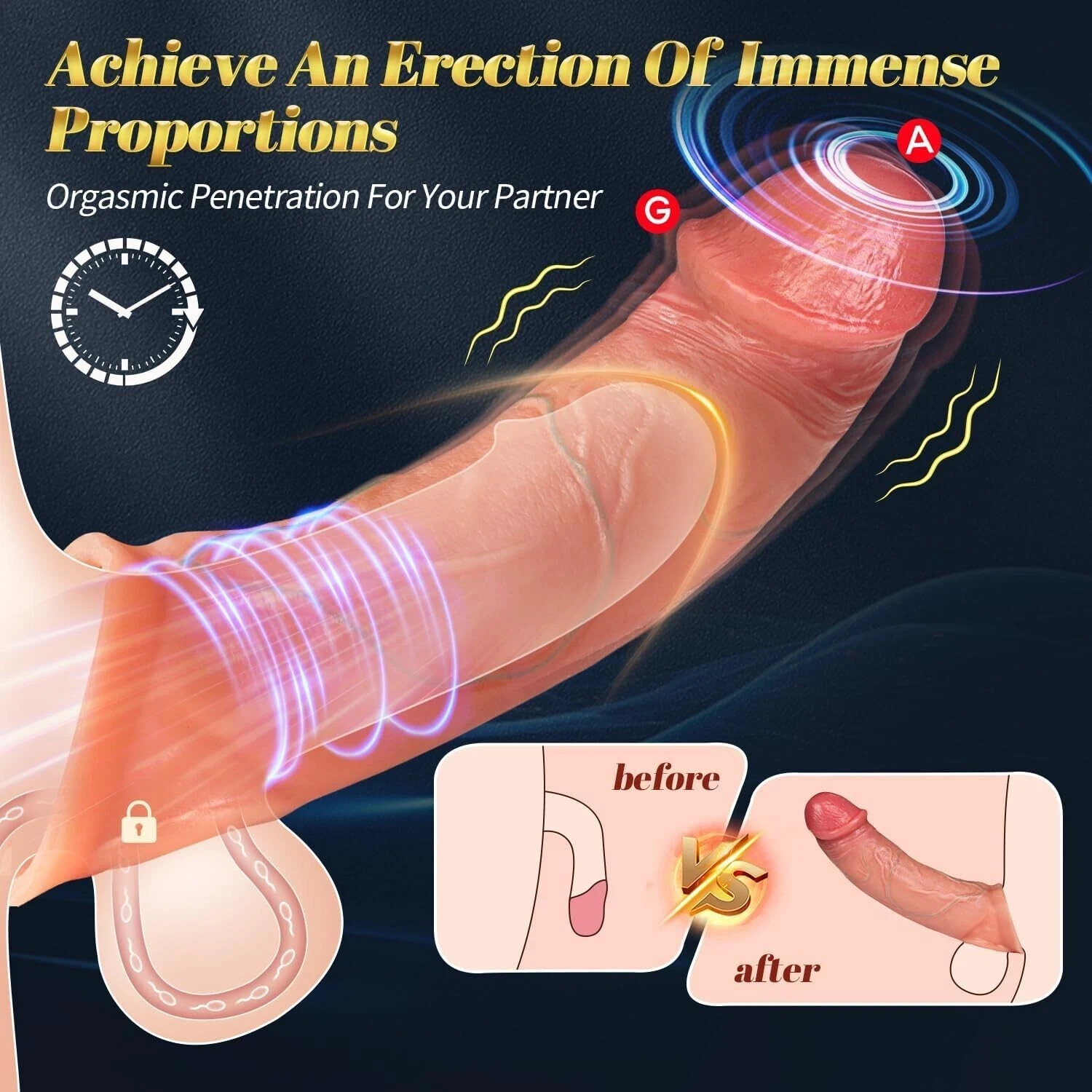 Male Cock-Girth-Enlarger-Enhancer-Penis-Extension-Extender-Sheath-Sleeve-Men Big