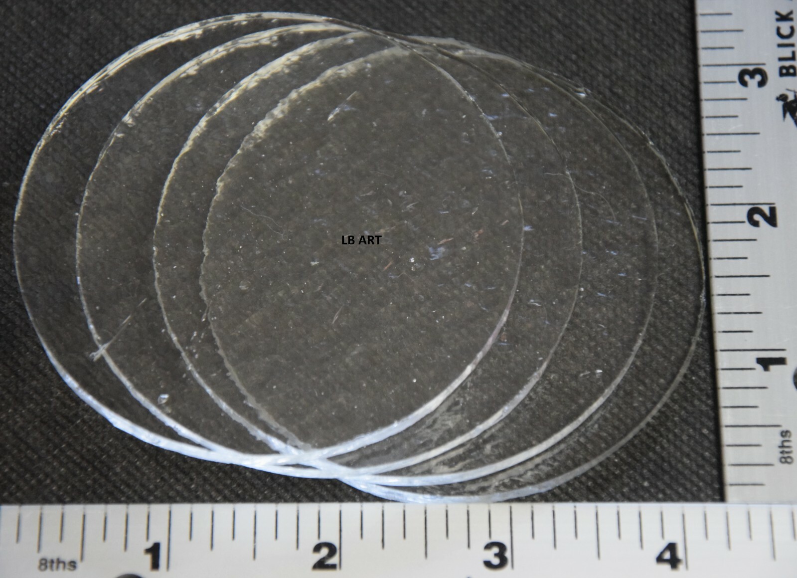 4 - 4" CIRCLES OF CLEAR BULLSEYE 3mm THICK GLASS 90 COE TESTED COMPATIBLE