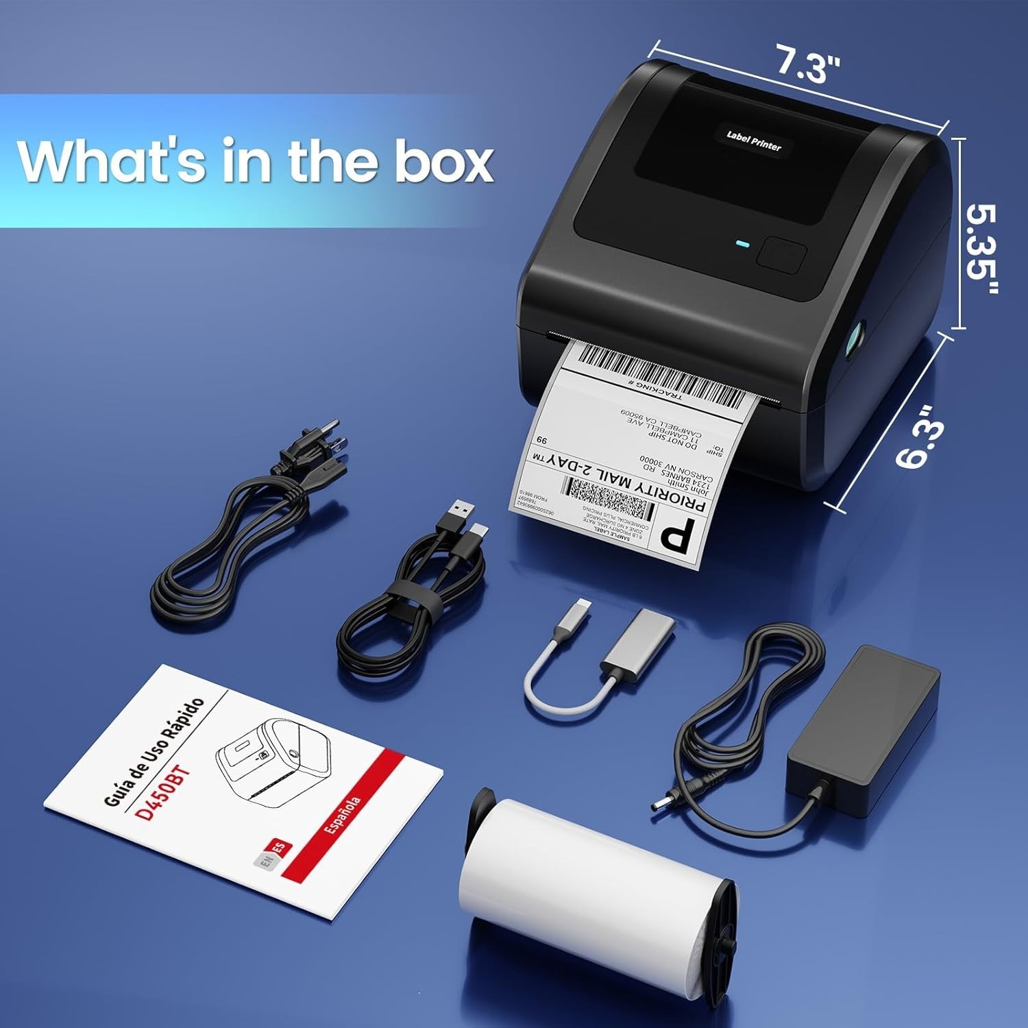 Thermal Label Printer Bluetooth 4x6 Printer for Shipping Label USPS FedEx UPS