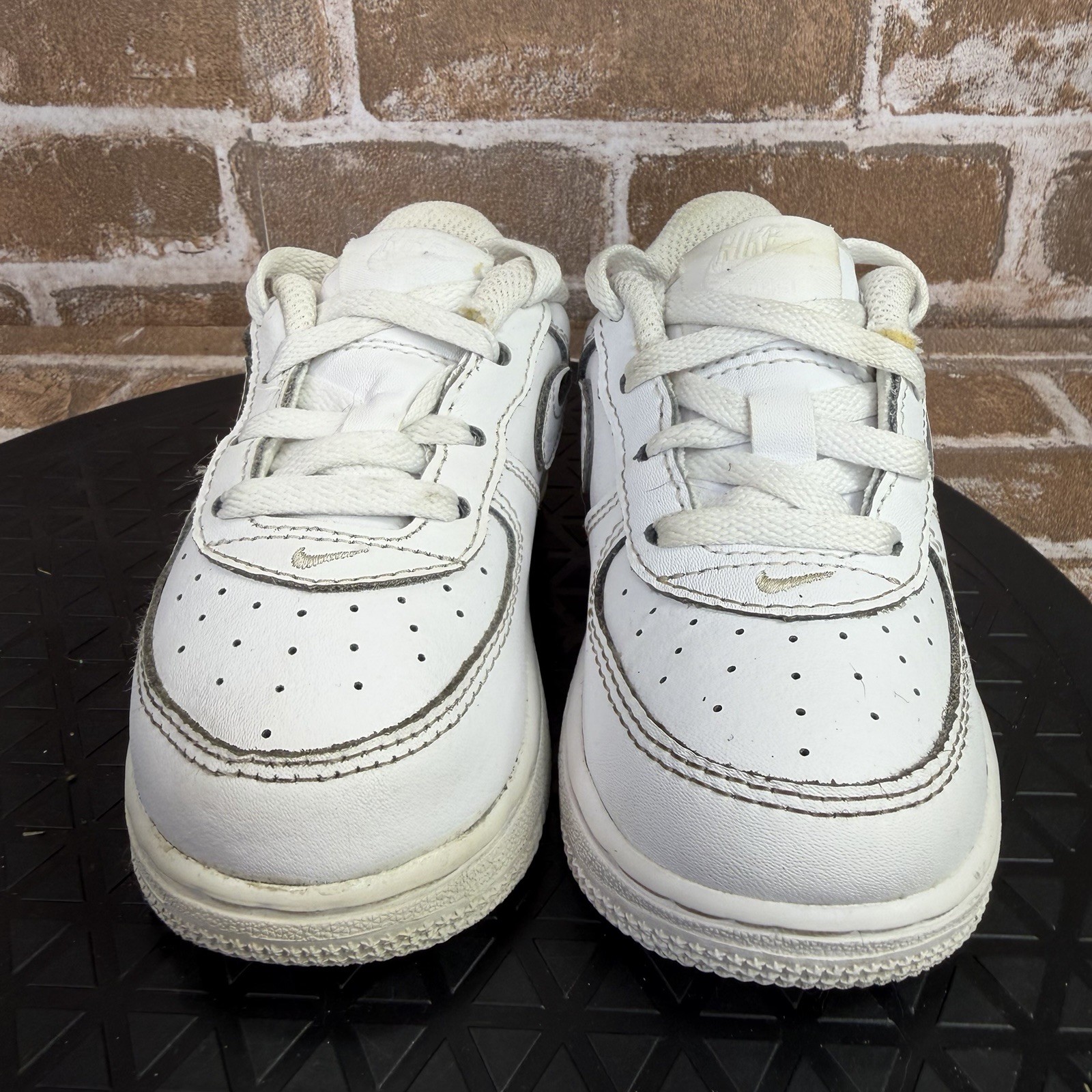 Nike Air Force 1 White Athletic Leather Sneakers DH2926-111 Kids Toddler Size 7