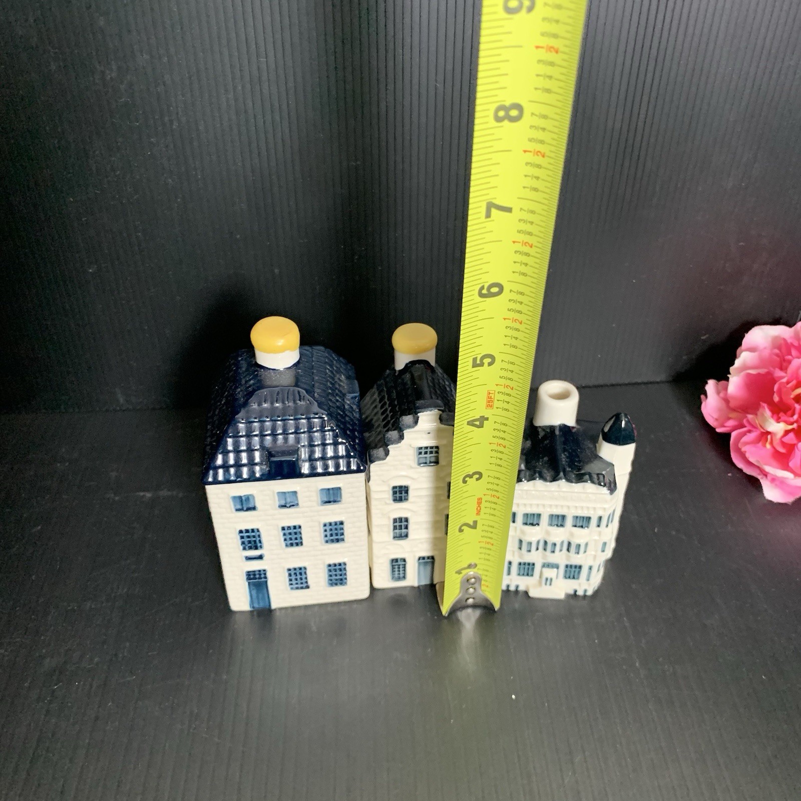 KLM Blue Deltf's Ceramic Houses - Collection of 10 Houses - EMPTY