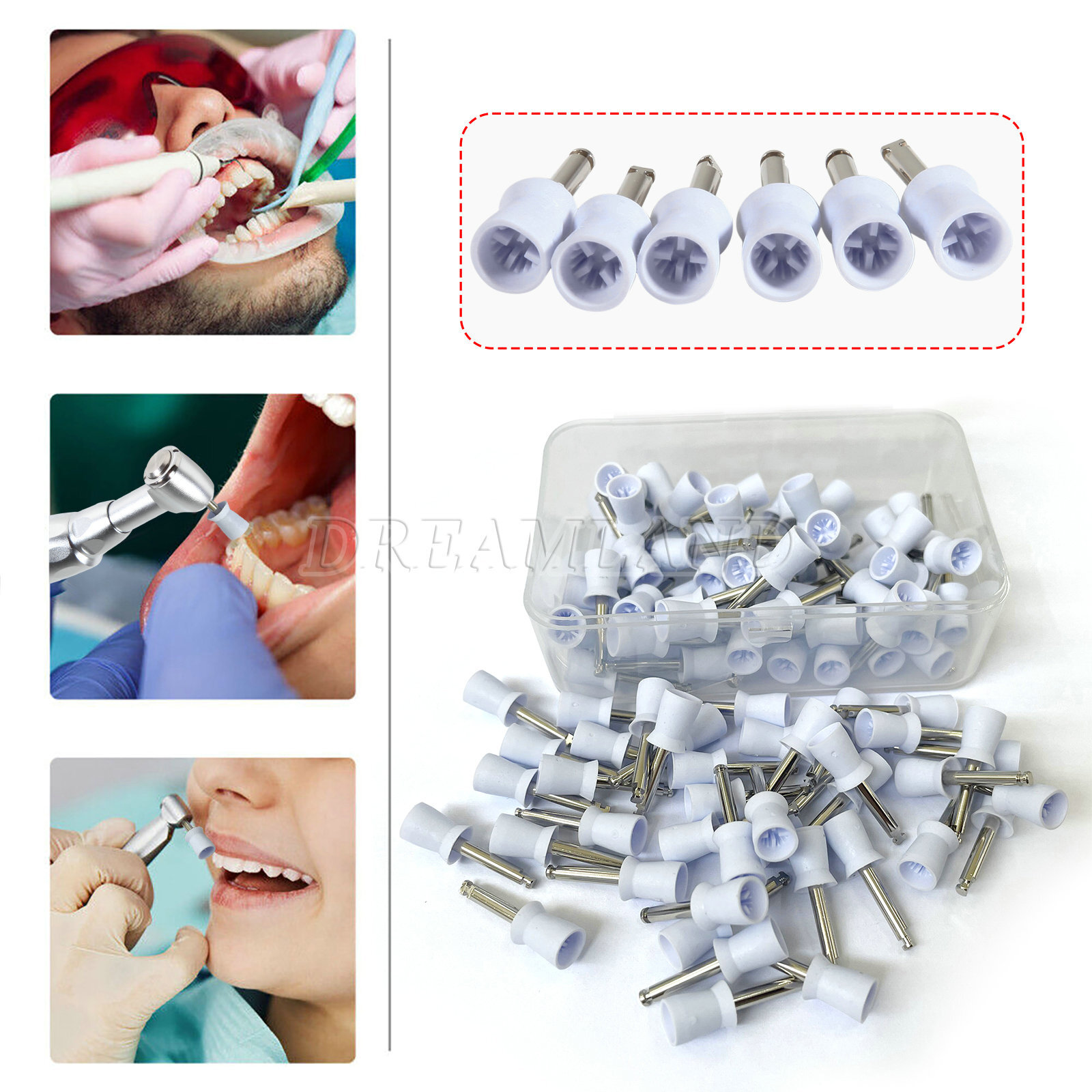 100pc Dental Prophy Polishing Cup Cups For Contra Angle Handpiece Latch CE