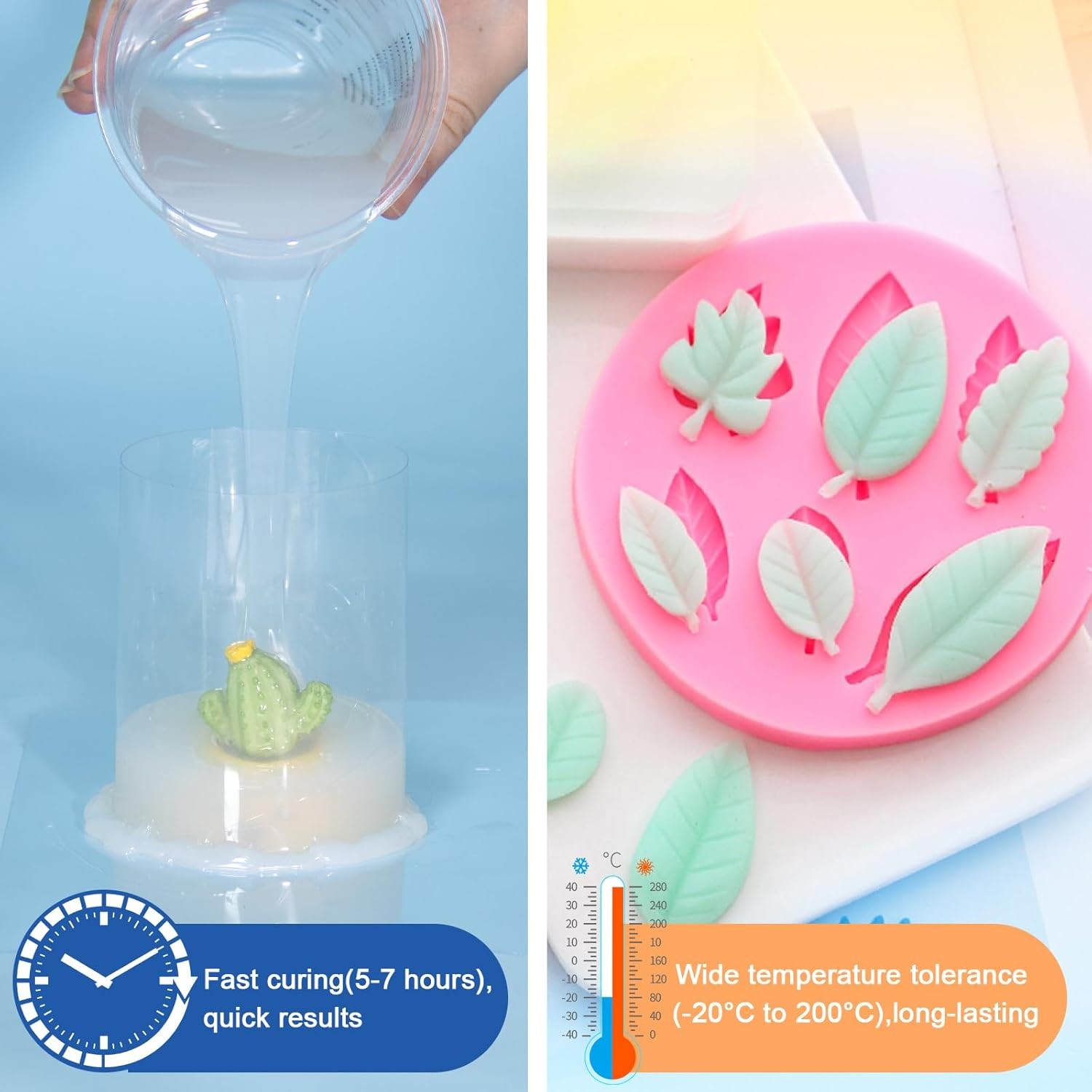 Silicone Mold Making Kit, 2.32lb(37oz) Super Elastic Liquid Silicone for Mold Ma