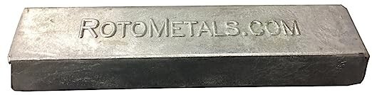 RotoMetals Zinc Ingot 99.7% min About 3.5 pounds Great for Small Castings/Weight