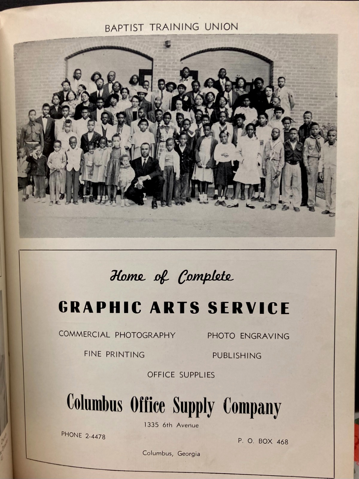 Columbus, Georgia~Vintage Historic African American Baptist Church~1953 Program
