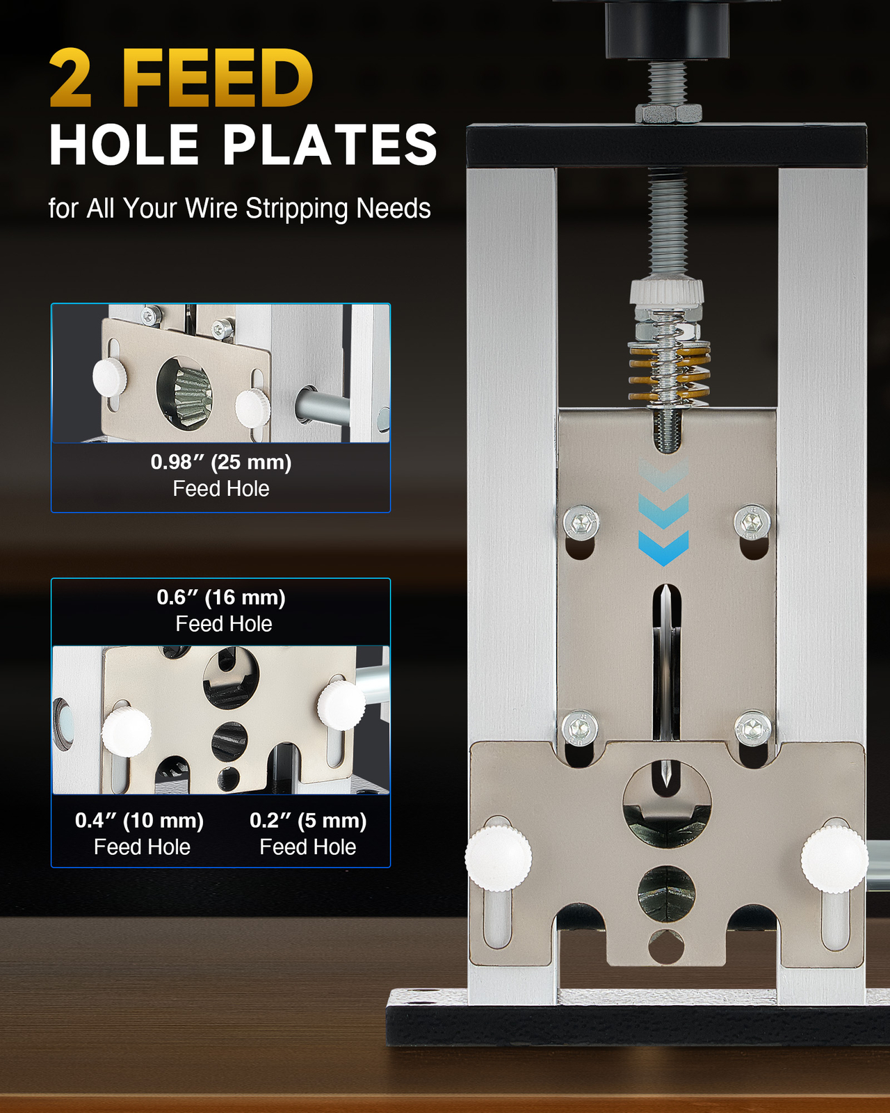 CREWORKS Manual Wire Stripping Machine 1.5-25 mm Cable Stripper Copper Recycling