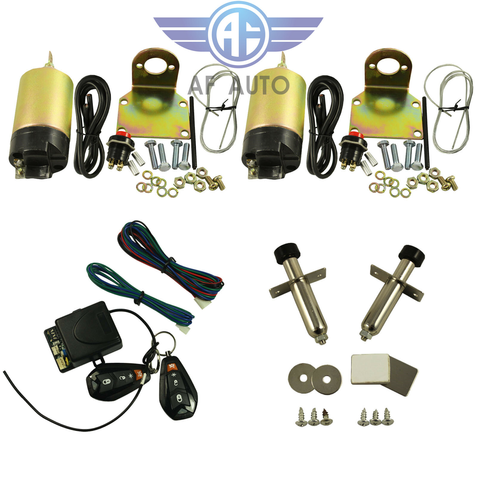 100lb 2 Door Shaved Door Handle Kit Popper Solenoid Street Rat Car Truck Hot Rod