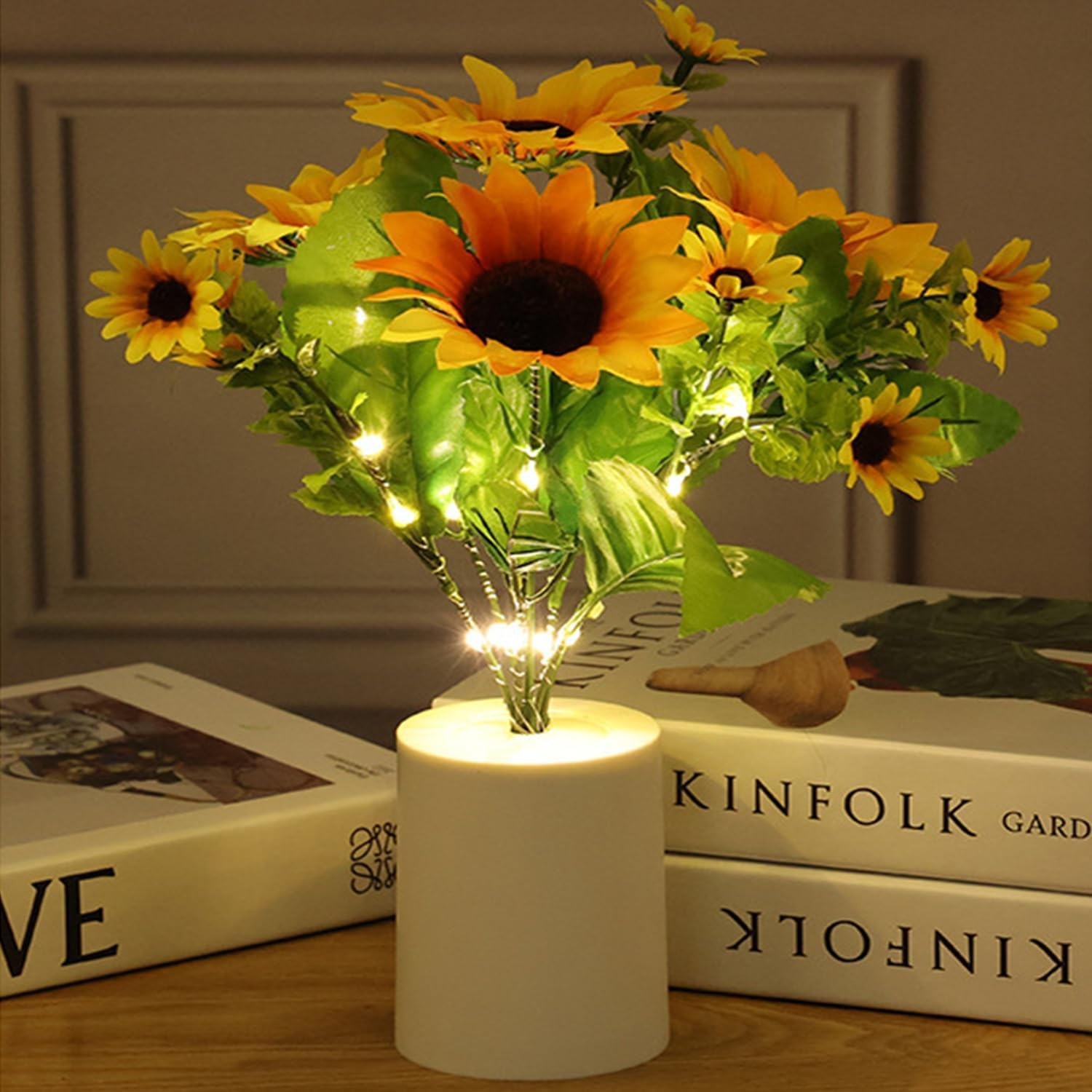 Sunflower Lamp  Artificial LED Night Light Flower Table Lamp Battery Operated US