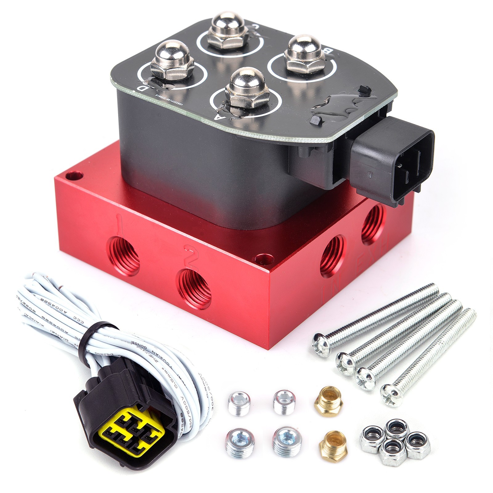 Air Ride Suspension Solenoid Valve Remote & Control Panel Kit w/ Pressure Gauge