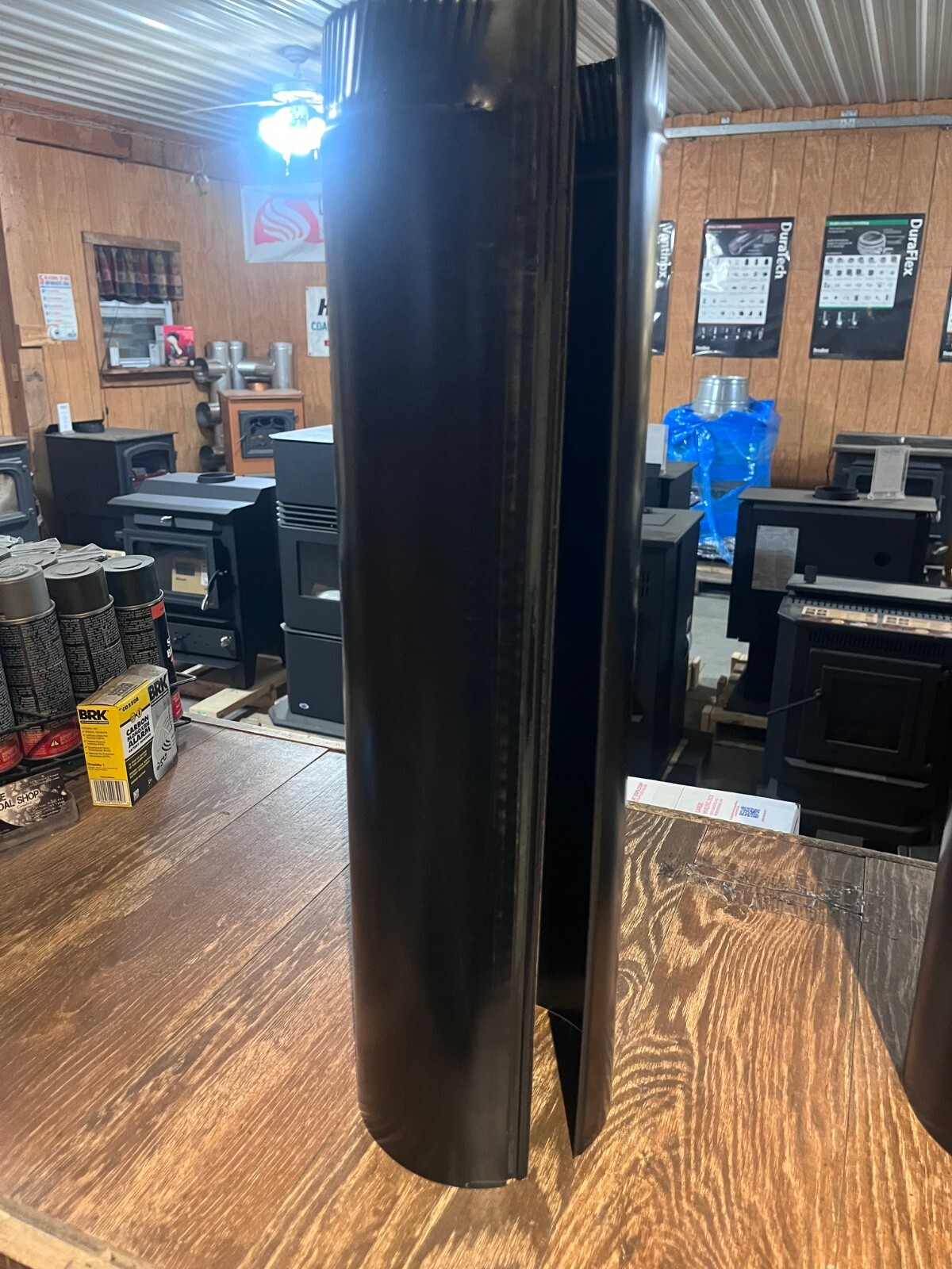 24ga Black Stove Pipe 24" 2ft Length 4" 5" 6" 7" 8" Wood Coal Stove Venting