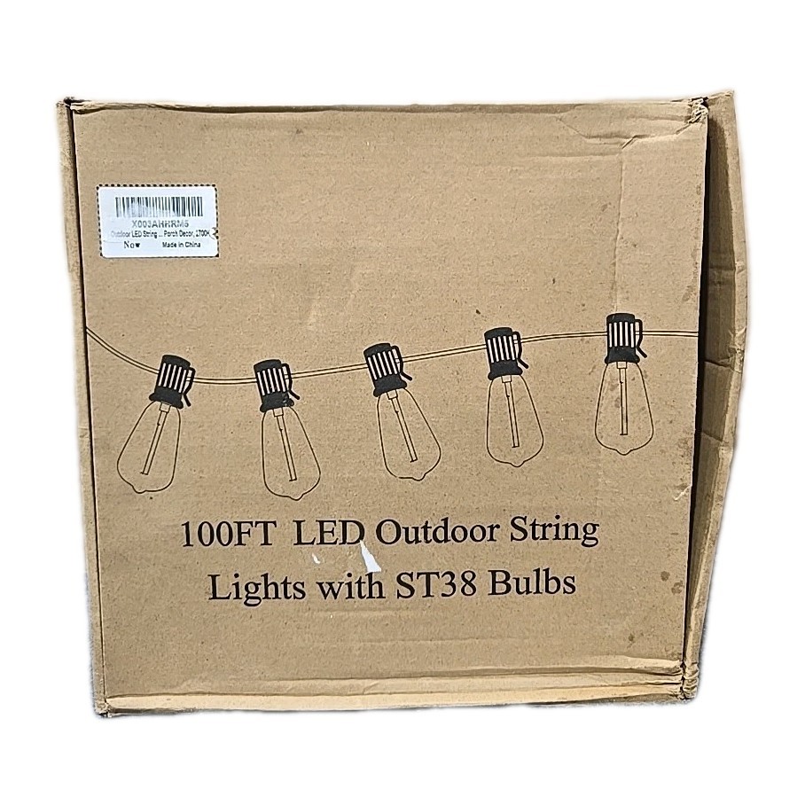 Brightever LED Outdoor String Lights 100FT Patio Lights with 52 Shatterproof...
