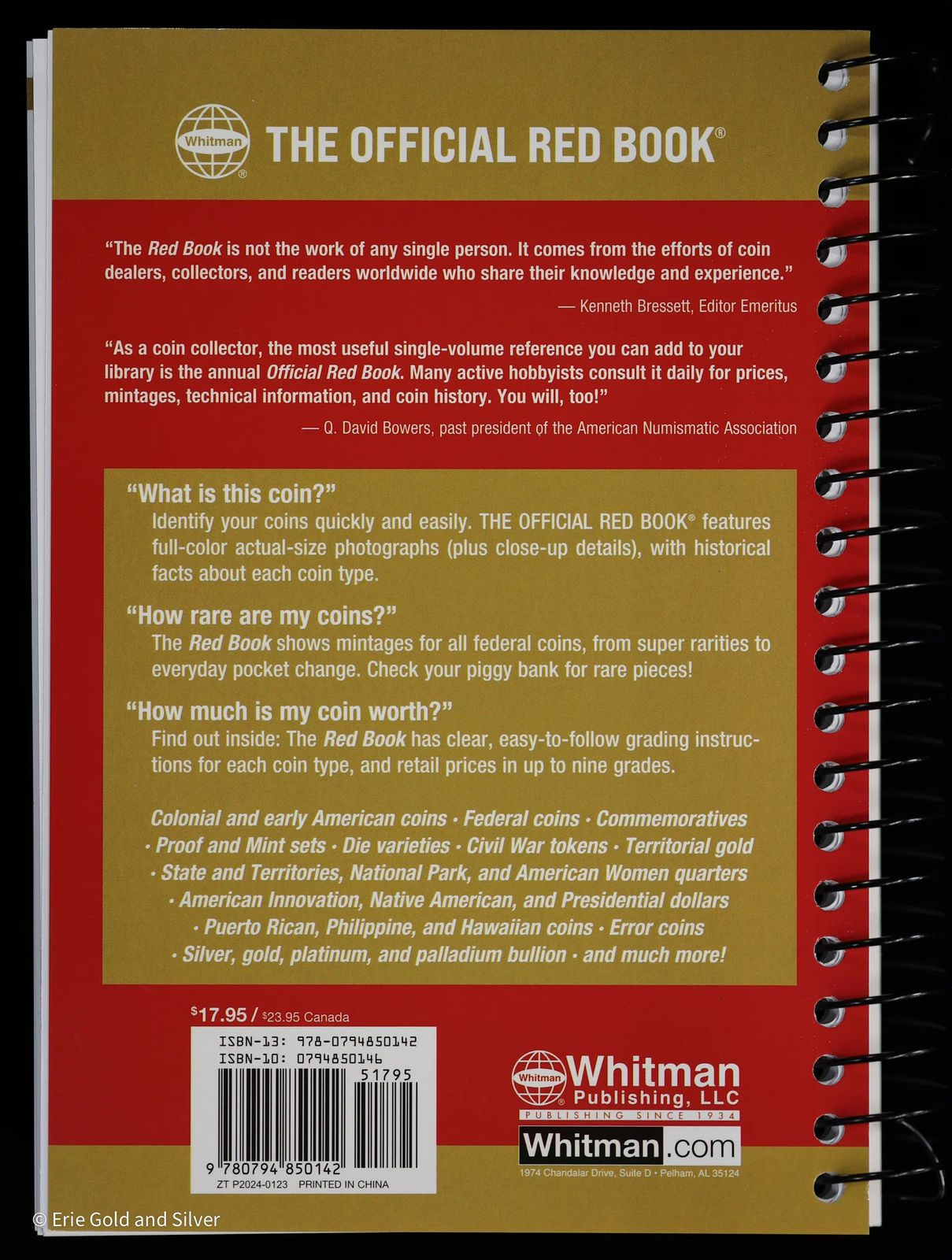 New 2024 Official Red Book Guide of US Coins Spiral Book