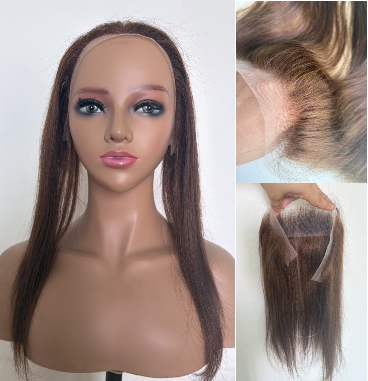 13inx2in Lace Frontal Hairline Topper 100% Human hair fix with strap, 14in