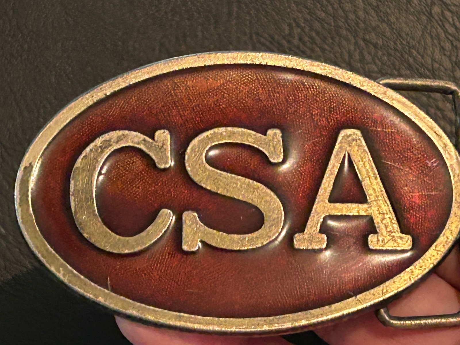 CSA belt buckle, reproduction