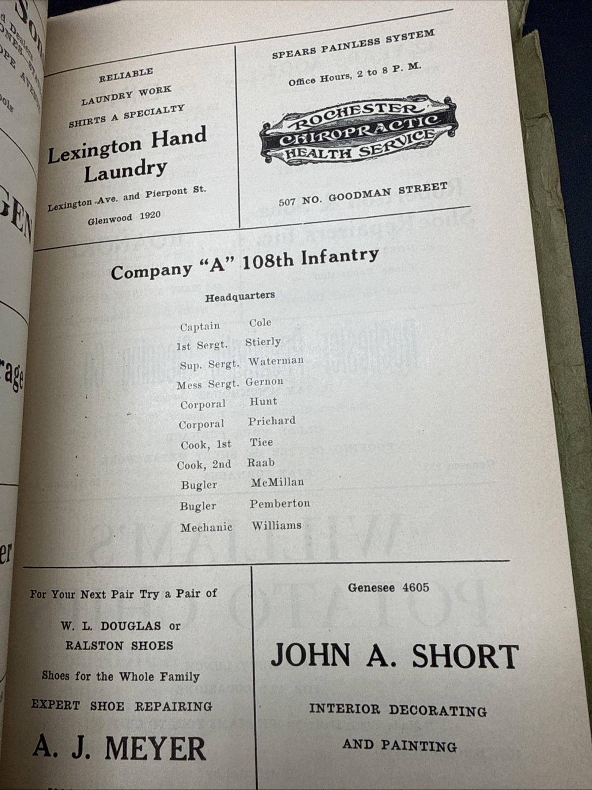 RARE 1926 27th Infantry Division 108th Company A Field Day Souvenir History book