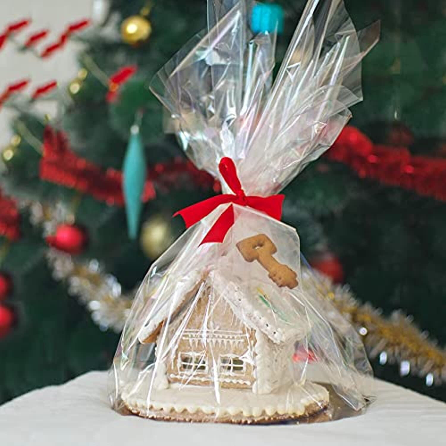 Cellophane Wrap Roll,Width16 in x 100 Ft Plastic Gift Basket Wrap,Wrapping Paper