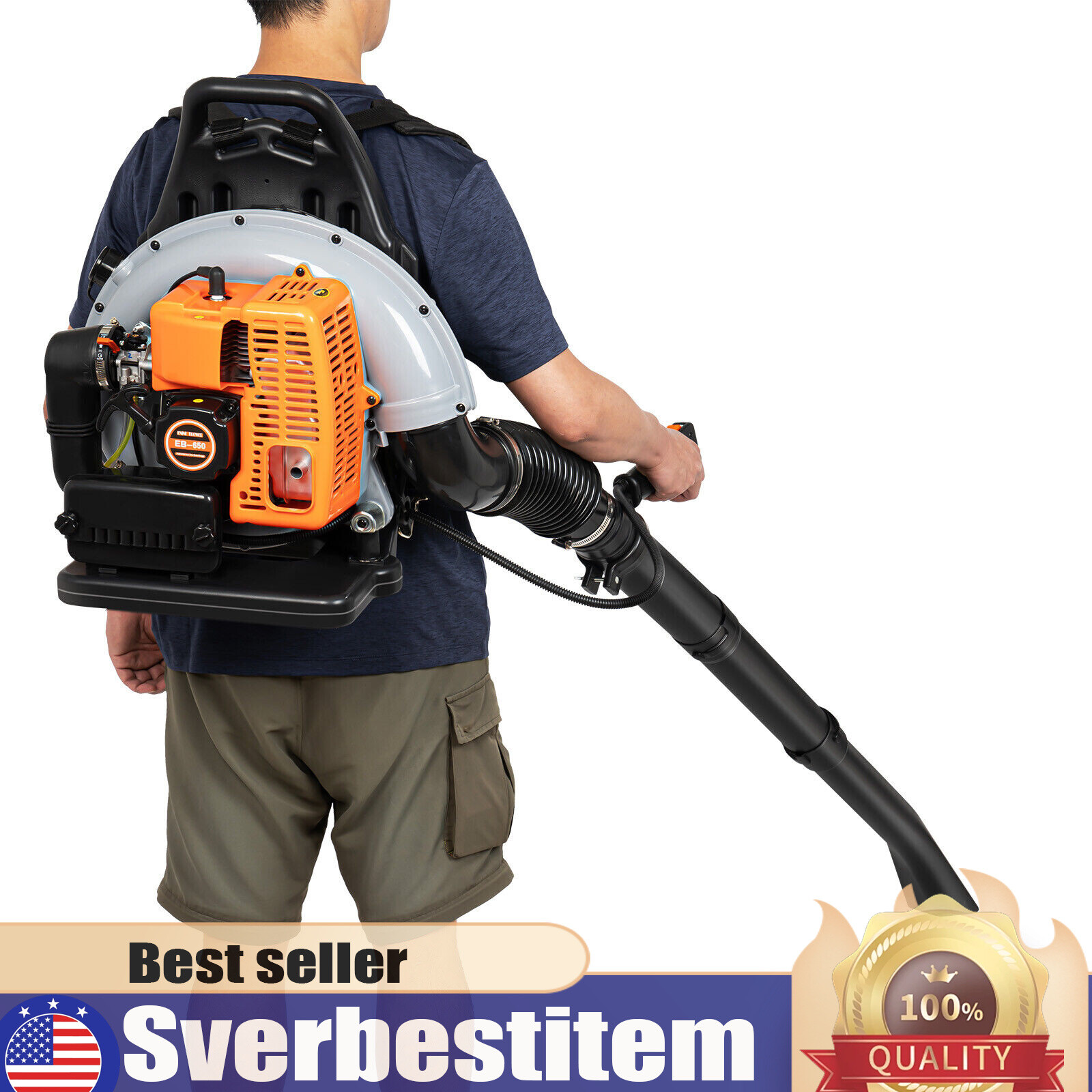 2024 New Upgraded 63CC 2-Stroke 850CFM 4.3HP Commercial Backpack Gas Leaf Blower